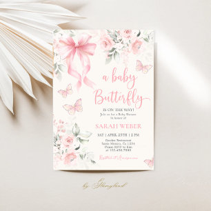 Invitación Ducha de Bebé Mariposa Niña