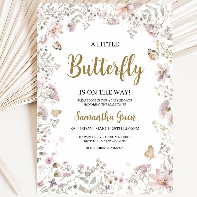 Invitación Ducha de Bebé Mariposa Pequeña (Subido por el creador)