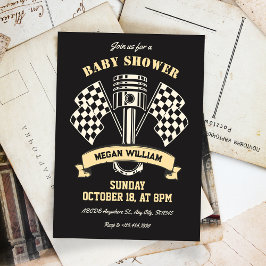 Invitación Ducha de bebé mecánica de carreras de motocicletas