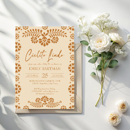 Invitación Ducha de bebé mexicana Cielito lindo beige