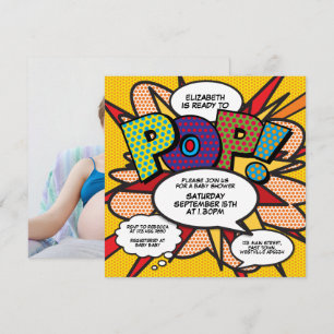 Invitación Ducha de Bebé Moderna Divertida Lista para Estalla