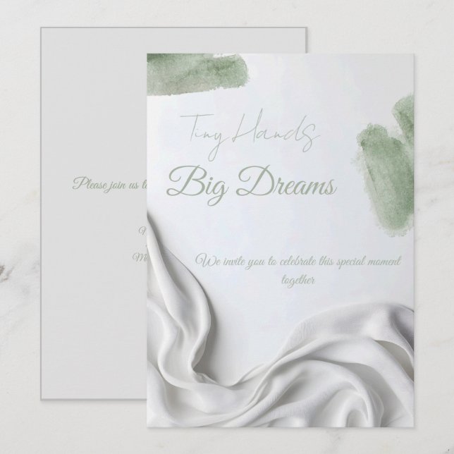 Invitación Ducha de Bebé Moderna Neutral (Anverso / Reverso)