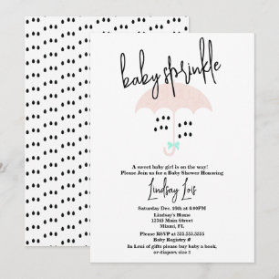 Invitación Ducha de Bebé Moderna Sprinkle Rosa Turquesa