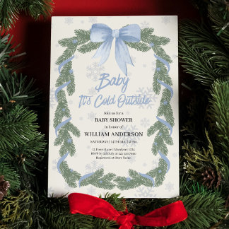 Invitación Ducha de Bebé Moderno Arco Azul Bebé Tiene Frío Af