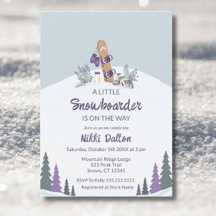 Invitación Ducha de Bebé Montañero Esquiador