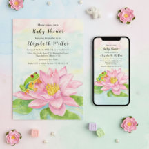 Ducha de Bebé Nenúfar Rosa y Rana de Árbol
