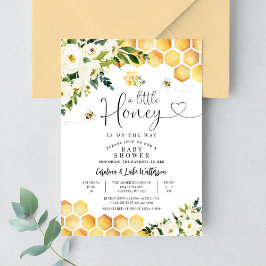 Invitación Ducha de bebé neutra Abeja un poco de miel