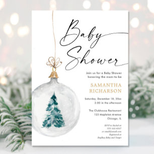 Invitación Ducha de bebé neutra de género en Winter wonderlan