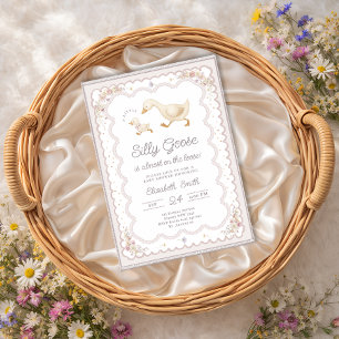 Invitación Ducha de bebé neutra Silly Goose Duck