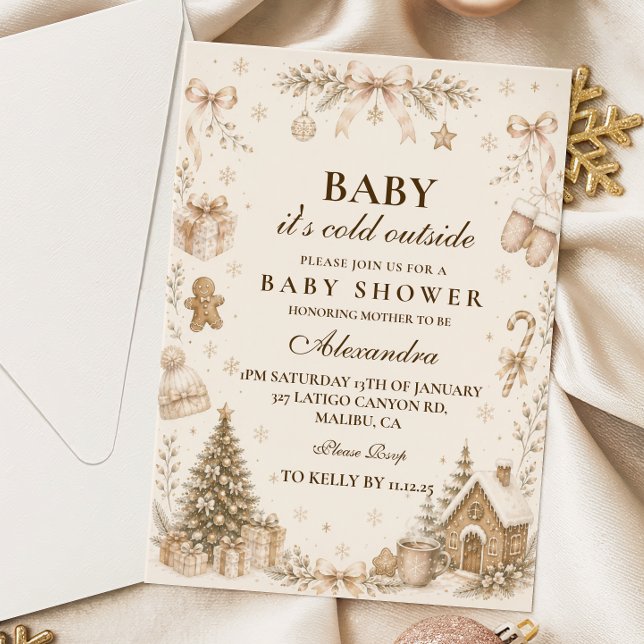 Invitación Ducha de Bebé Neutral de Invierno Mágico (Subido por el creador)
