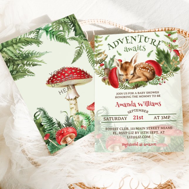 Invitación Ducha de Bebé Neutral en Bosque de Ciervos Botánic (Subido por el creador)