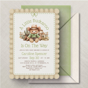 Invitación Ducha de bebé neutral para vaquero occidental
