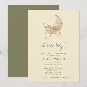 Invitación Ducha de Bebé Neutral Terroso