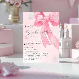 Invitación Ducha de bebé niña árboles de pino Arco de inviern