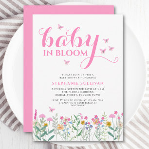 Invitación Ducha de Bebé Niña 'Bebé en Flor'