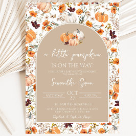 Invitación Ducha de bebé niña boho calabaza