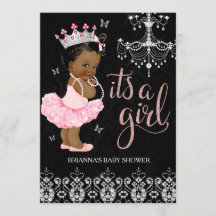 Ducha de bebé niña de la Princesa Diamante afroame