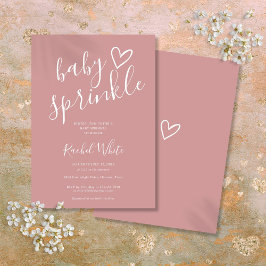 Invitación Ducha de bebé niña Dusty Rose Baby