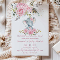 Ducha de Bebé Niña Elefante Floral Rosa Bebe