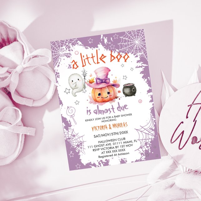 Invitación Ducha de Bebé Niña Halloween Boo (Subido por el creador)