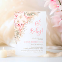 Ducha de Bebé Niña Orquídeas Pampas Peonías Boho
