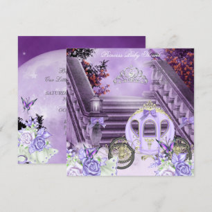Invitación Ducha de bebé niña princesa carruaje lavanda