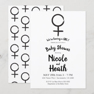 Invitación Ducha de Bebé Niña Venus Astrología Moderna