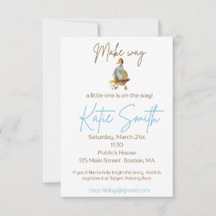 Invitación Ducha de Bebé Niño Abriendo Paso para los Patitos