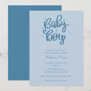 Invitación Ducha de Bebé Niño Azul 