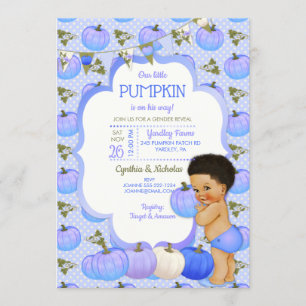 Invitación Ducha de bebé niño Calabacita mediana rizada