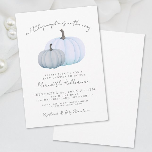 Invitación Ducha de bebé Niño Calabaza (Pumpkin Boy Baby Shower Invitation)