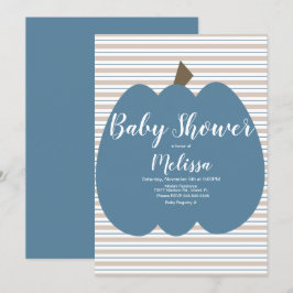Invitación Ducha de bebé Niño Calabaza Azul