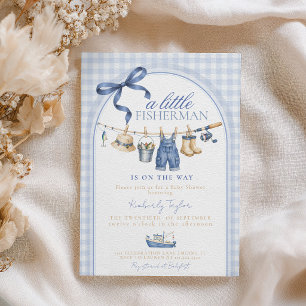 Invitación Ducha de bebé Niño Carrete de Pescar Pequeño Pesca