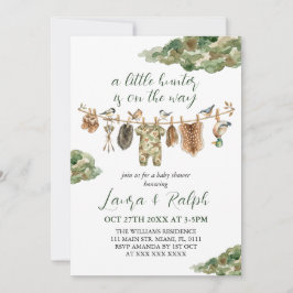 Invitación Ducha de bebé niño caza de patos 
