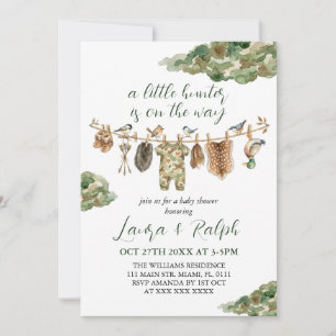 Invitación Ducha de bebé niño caza de patos 