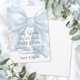 Invitación Ducha de Bebé Niño con Lazo Azul