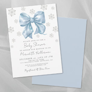 Invitación Ducha de Bebé Niño con Lazo Azul