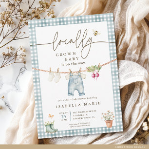 Invitación Ducha de Bebé Niño Cultivado Localmente