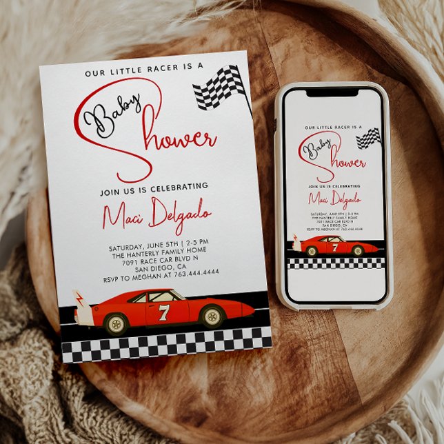 Invitación Ducha de Bebé Niño de Coche de Carreras | Ducha de (Subido por el creador)