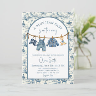 Invitación Ducha de bebé niño de mezclilla