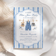 Ducha de bebé niño de pequeña mezclilla azul