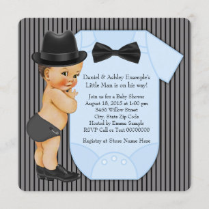 Invitación Ducha de bebé niño hombrecito