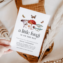 Invitación Ducha de Bebé Niño Hongo Pequeño Fungi