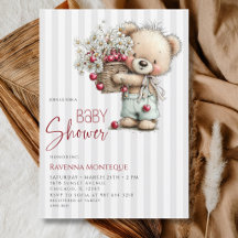 Ducha de bebé niño limpia gris osito margarita cer