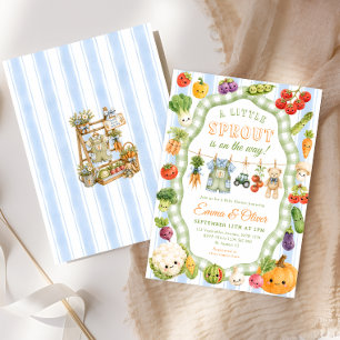 Invitación Ducha de bebé niño Little Sprout Farmers Market