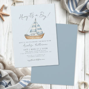Invitación Ducha de Bebé Niño Náutico