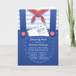 Invitación Ducha de bebé niño náutico por correo