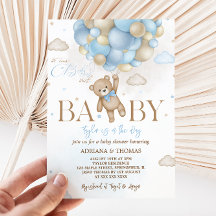 Ducha de bebé niño Oso Azul