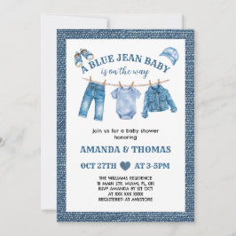 Invitación Ducha de bebé niño vaquero
