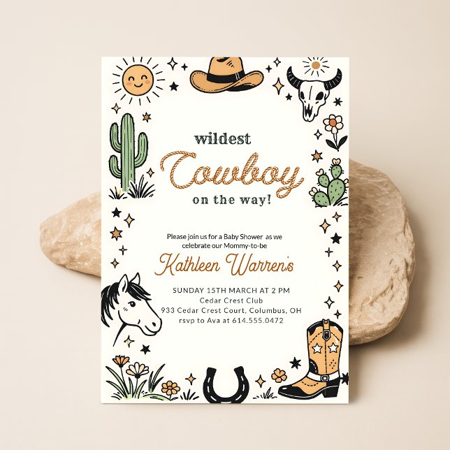 Invitación Ducha de Bebé Niño Vaquero del Oeste (Subido por el creador)